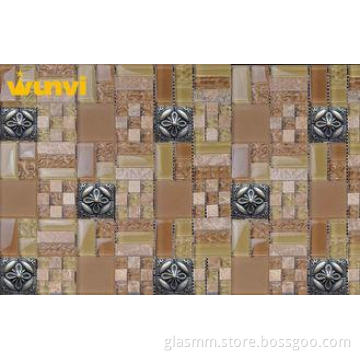 Washable Metal And Glass Mosaic Border Tiles With Small Cry
